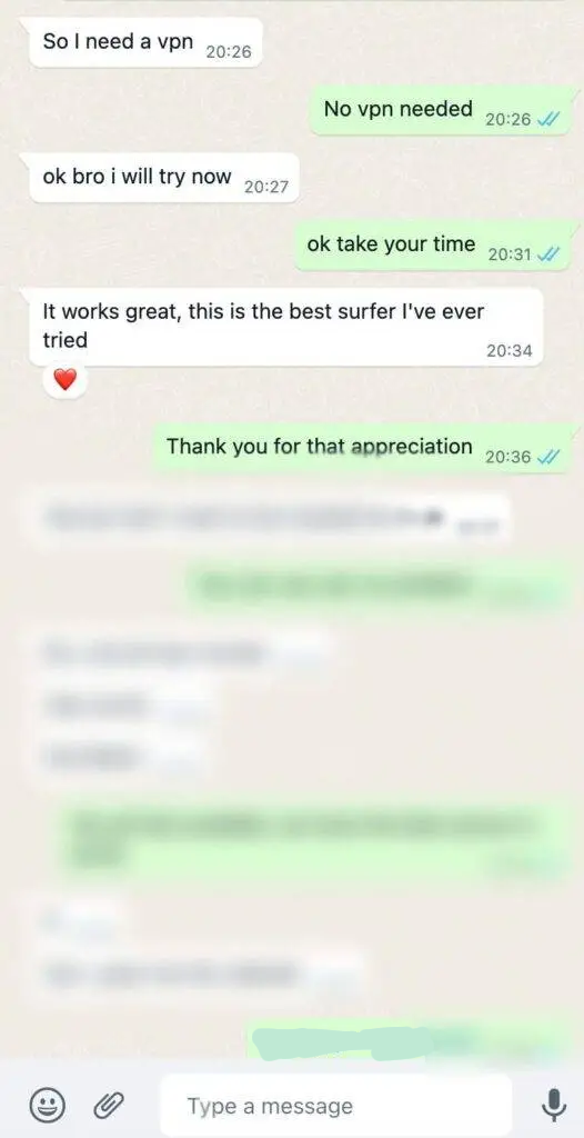 Customer review of Best IPTV Provider service on WhatsApp